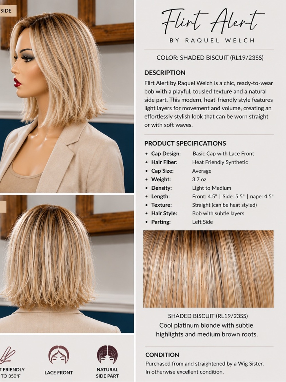 Flirt Alert by Raquel Welch in Shaded Biscuit Blonde